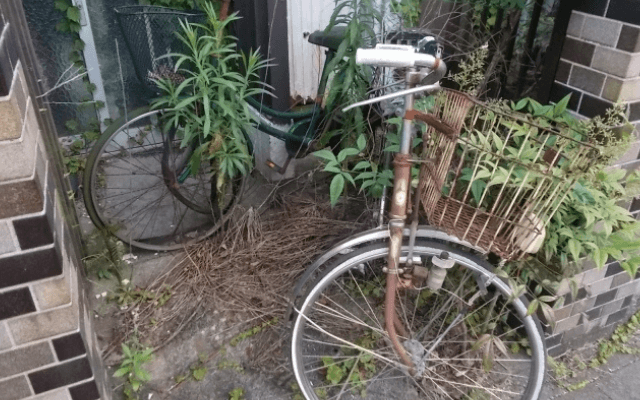 放置された自転車
